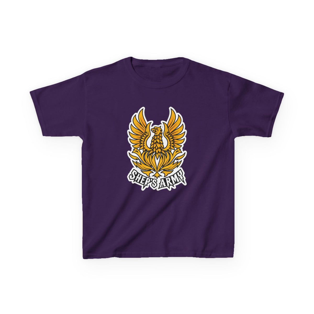 Golden Phoenix emblem Kids Tee | Shep's Army graphic