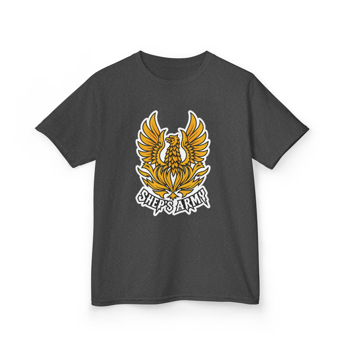 Golden Phoenix emblem Kids Tee | Shep's Army graphic