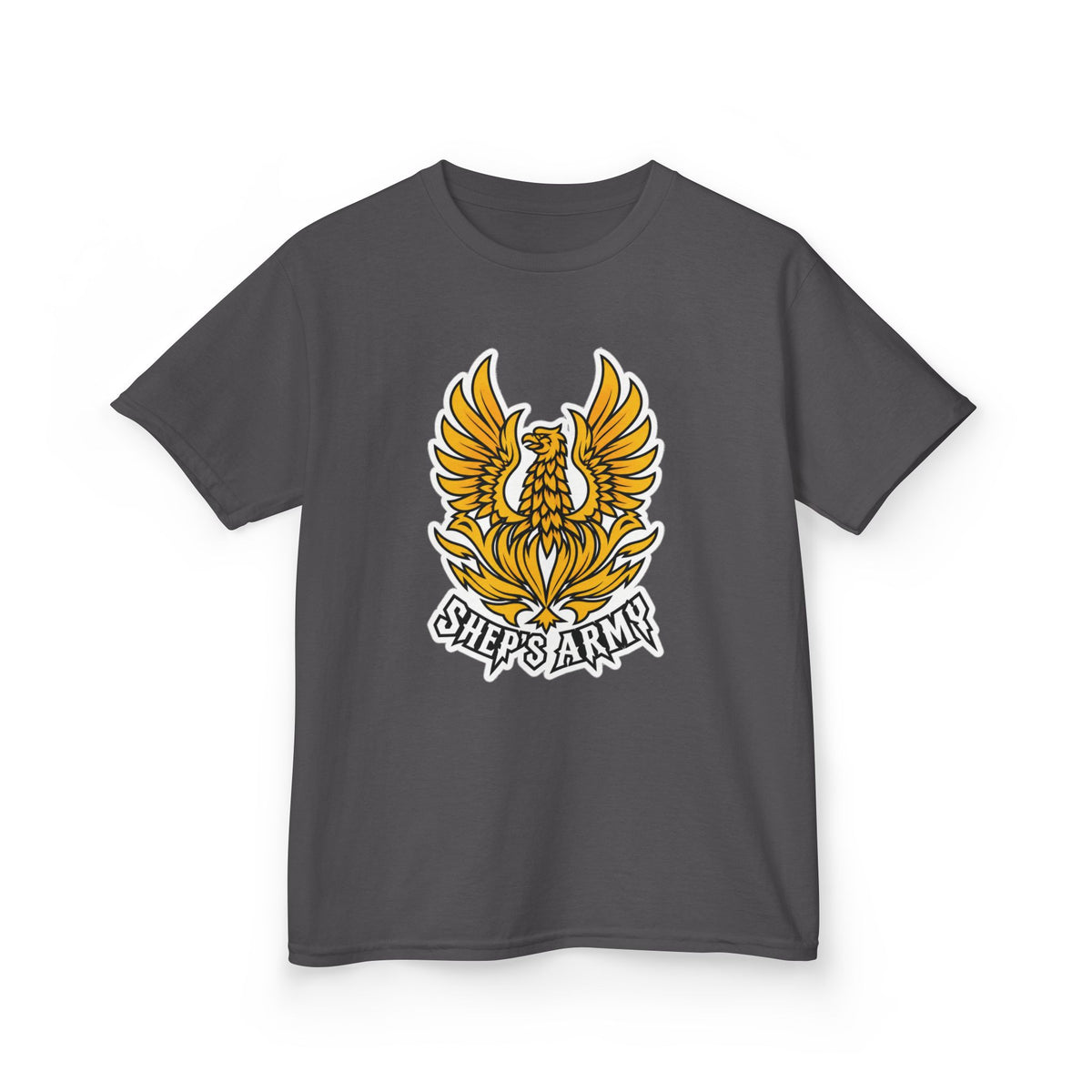 Golden Phoenix emblem Kids Tee | Shep's Army graphic