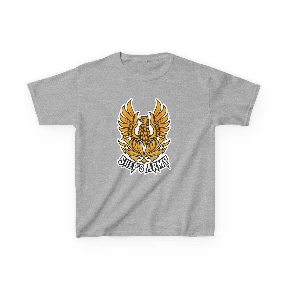 Golden Phoenix emblem Kids Tee | Shep's Army graphic