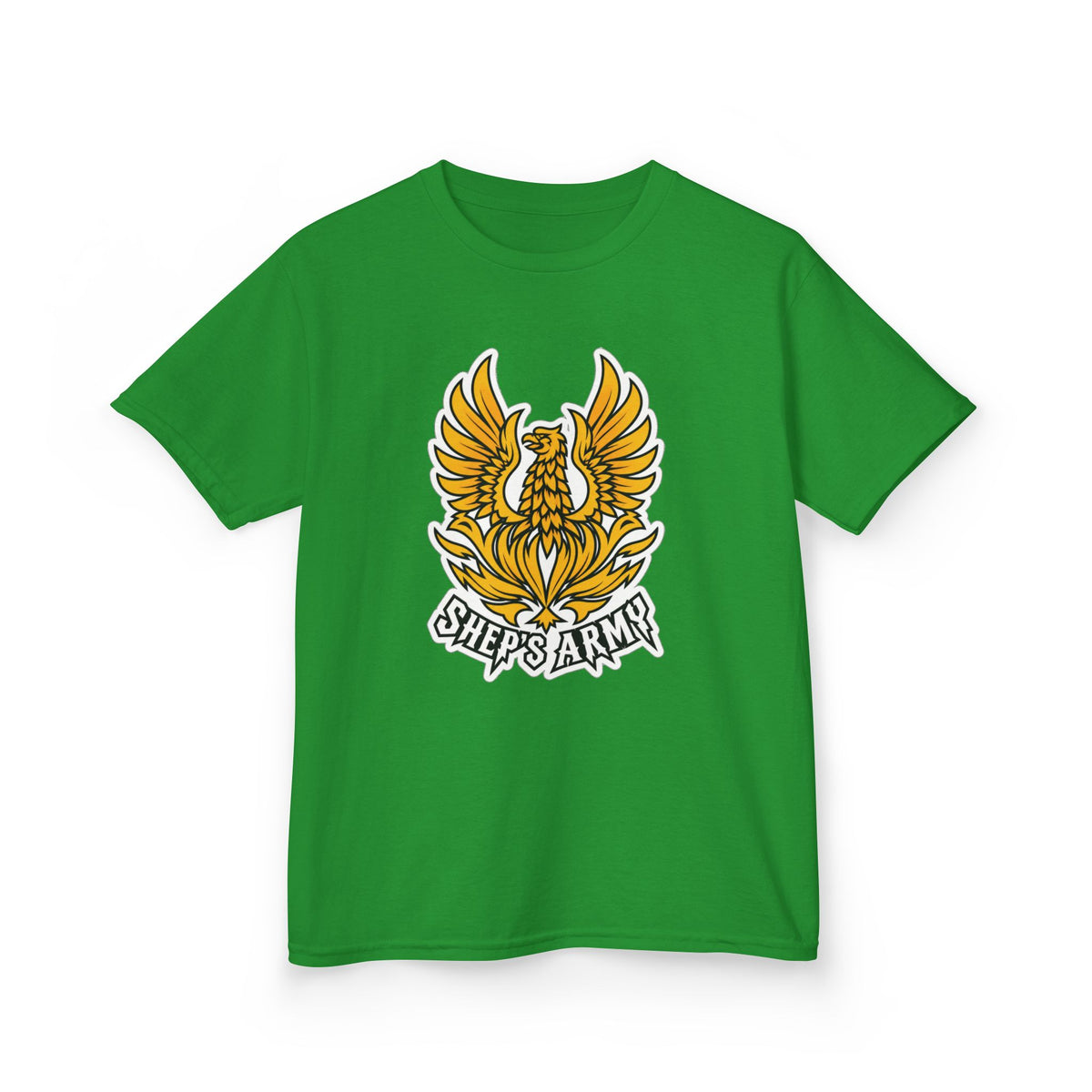 Golden Phoenix emblem Kids Tee | Shep's Army graphic