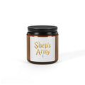 Shep's Army Candle amber jar, scented soy candle