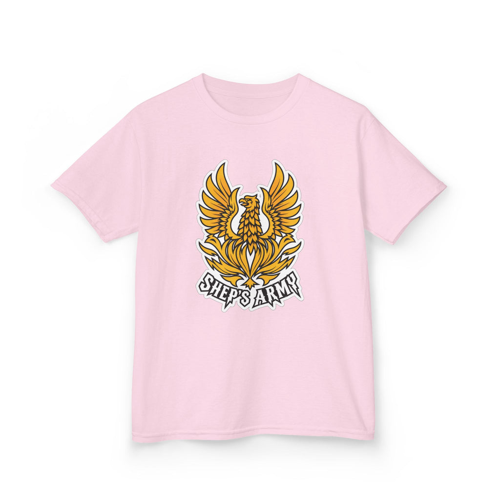 Golden Phoenix emblem Kids Tee | Shep's Army graphic