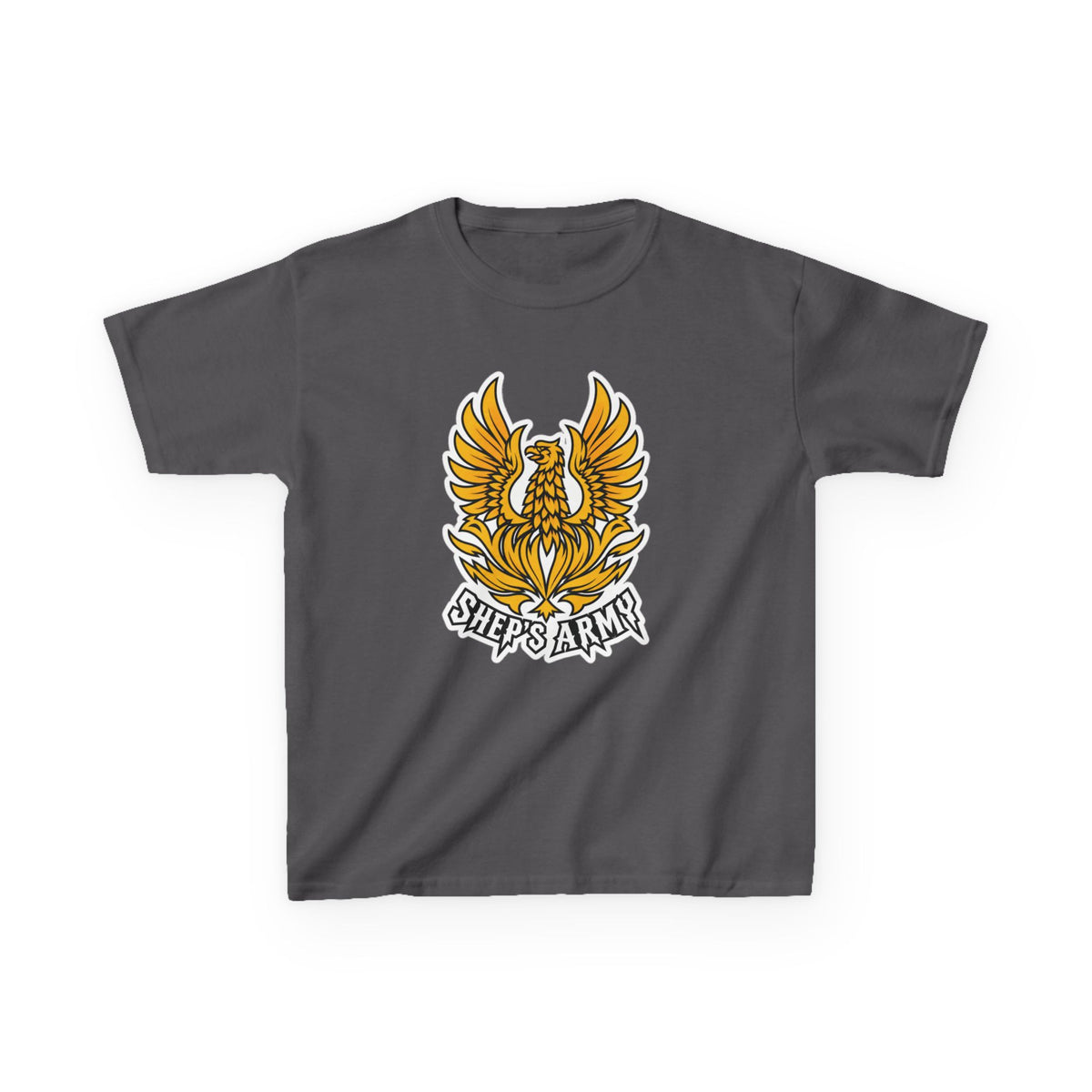 Golden Phoenix emblem Kids Tee | Shep's Army graphic