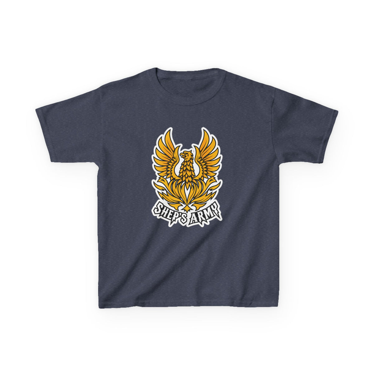 Golden Phoenix emblem Kids Tee | Shep's Army graphic