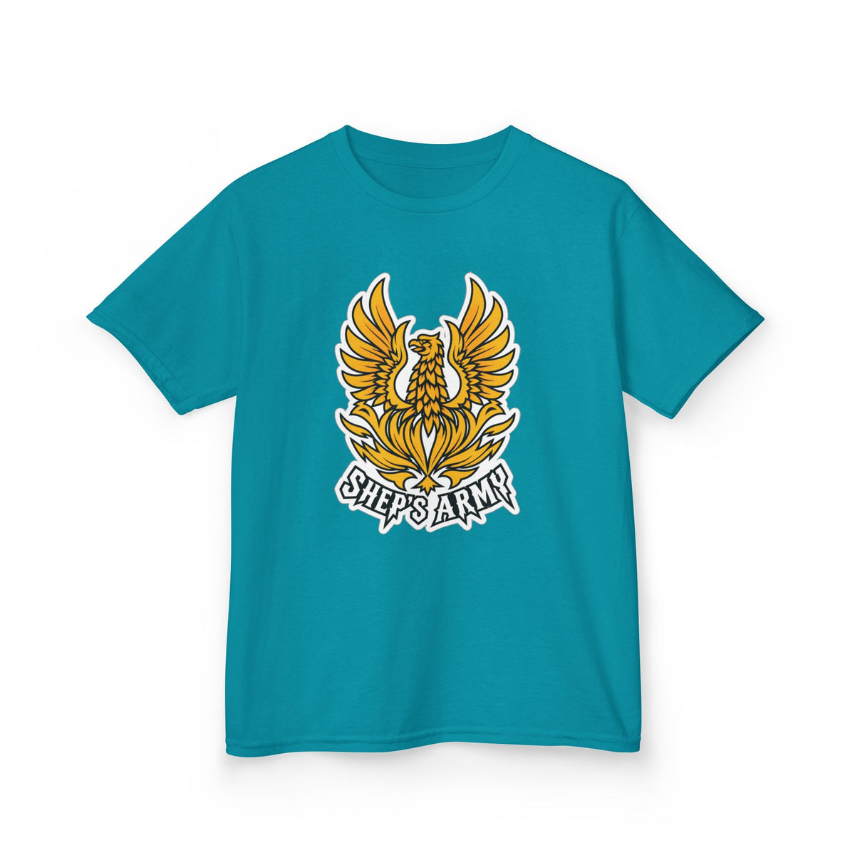 Golden Phoenix emblem Kids Tee | Shep's Army graphic