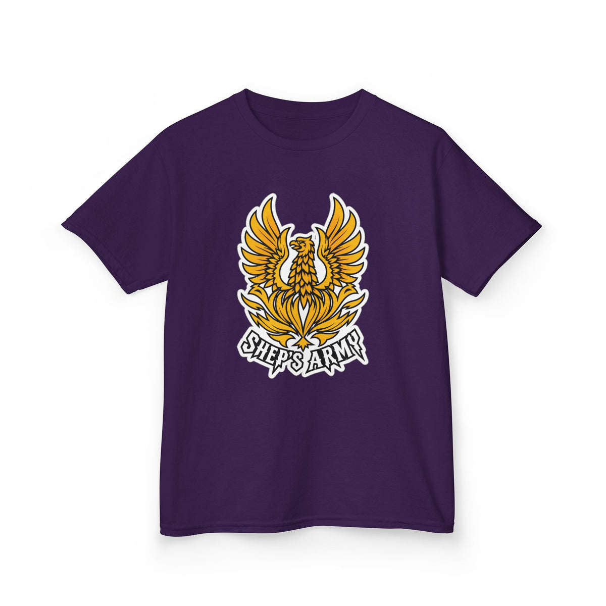 Golden Phoenix emblem Kids Tee | Shep's Army graphic