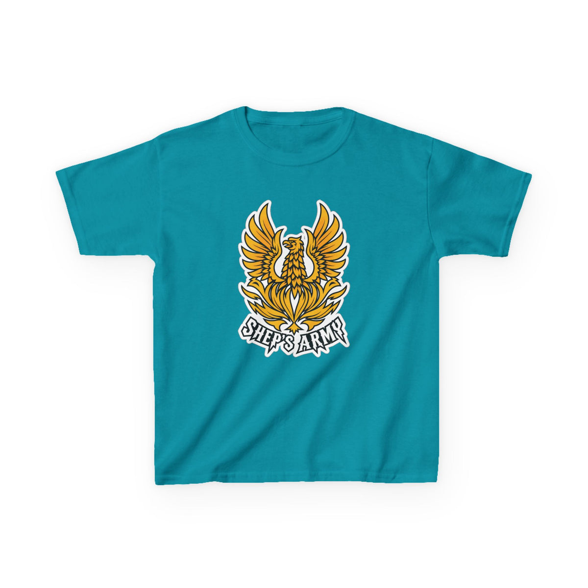 Golden Phoenix emblem Kids Tee | Shep's Army graphic
