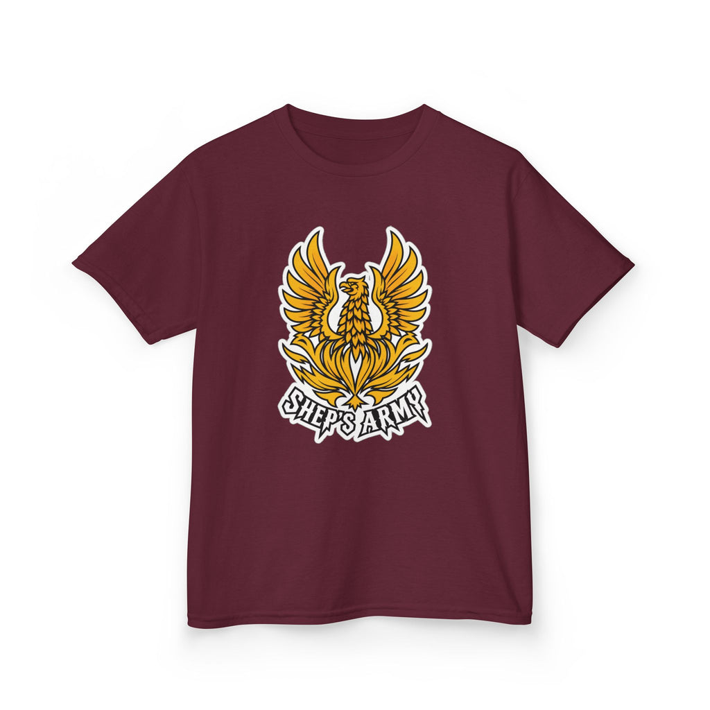Golden Phoenix emblem Kids Tee | Shep's Army graphic