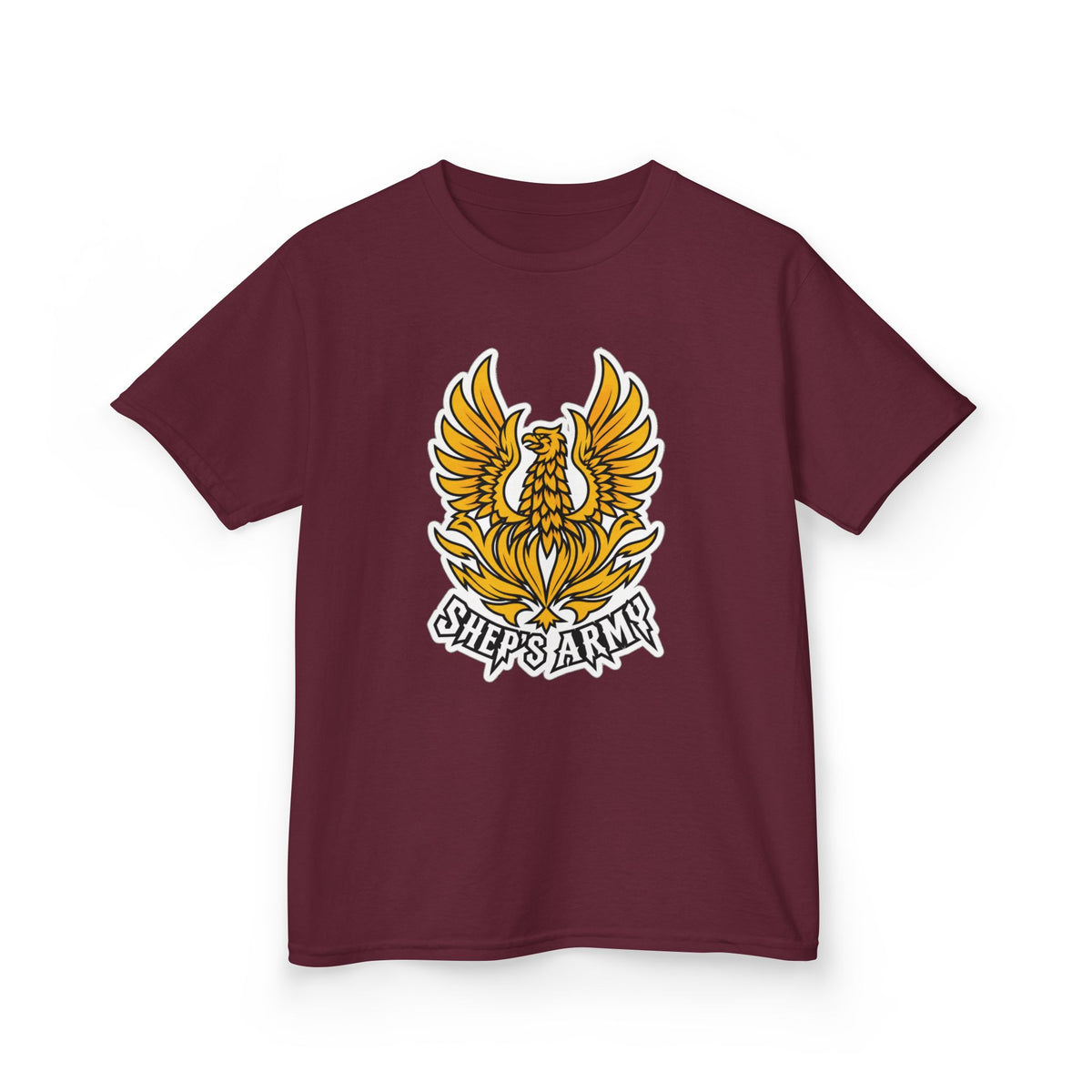 Golden Phoenix emblem Kids Tee | Shep's Army graphic
