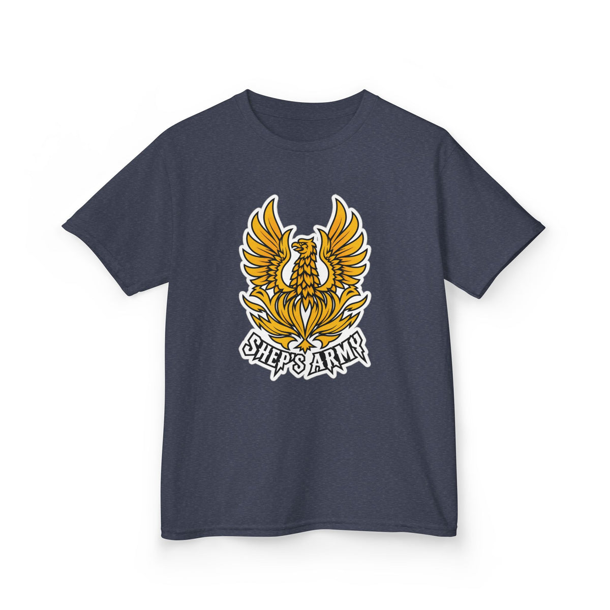 Golden Phoenix emblem Kids Tee | Shep's Army graphic