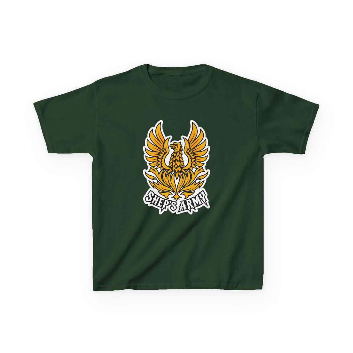 Golden Phoenix emblem Kids Tee | Shep's Army graphic