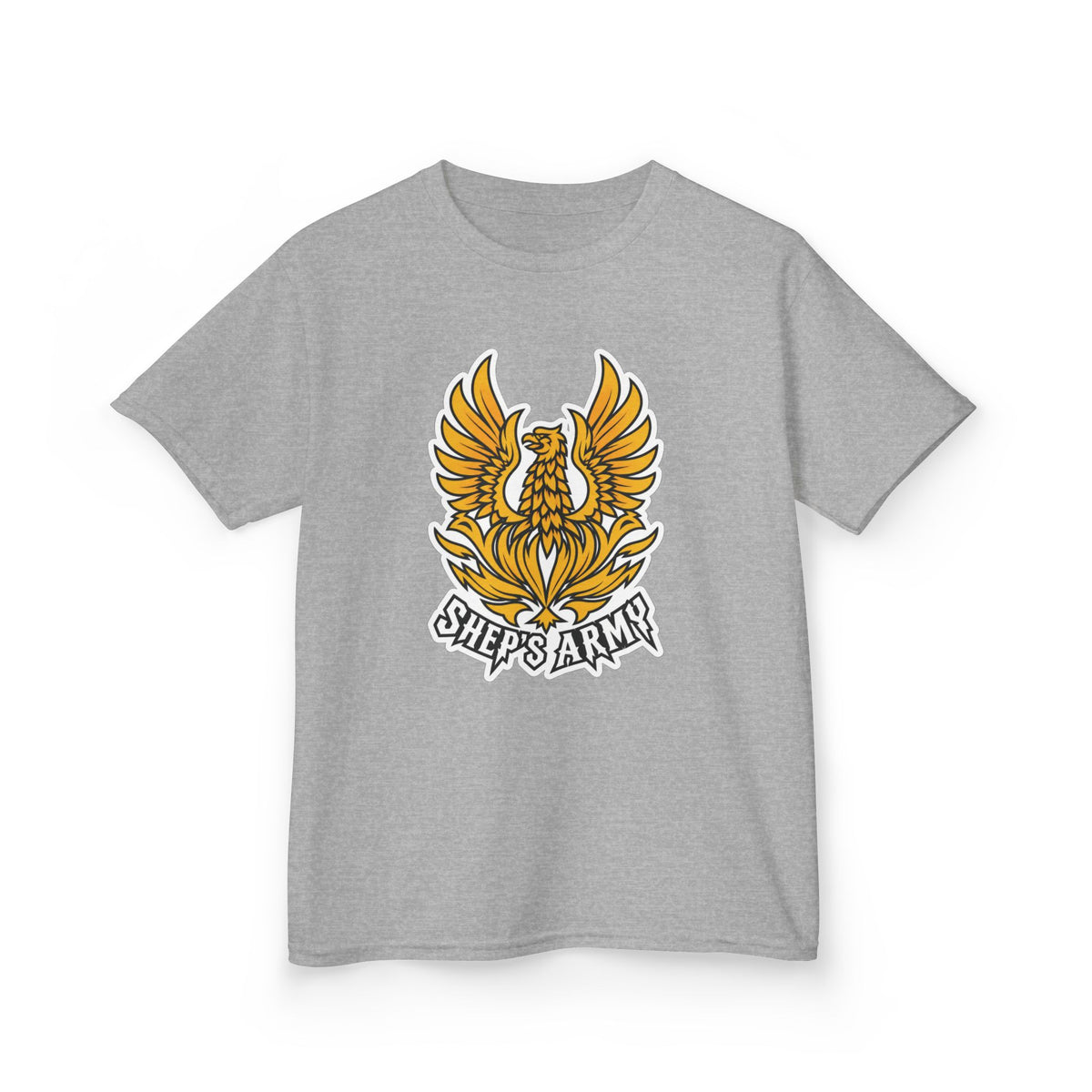 Golden Phoenix emblem Kids Tee | Shep's Army graphic
