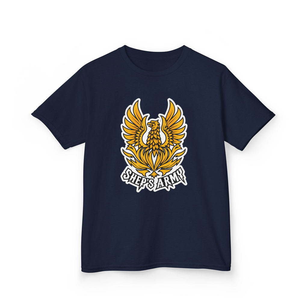 Golden Phoenix emblem Kids Tee | Shep's Army graphic