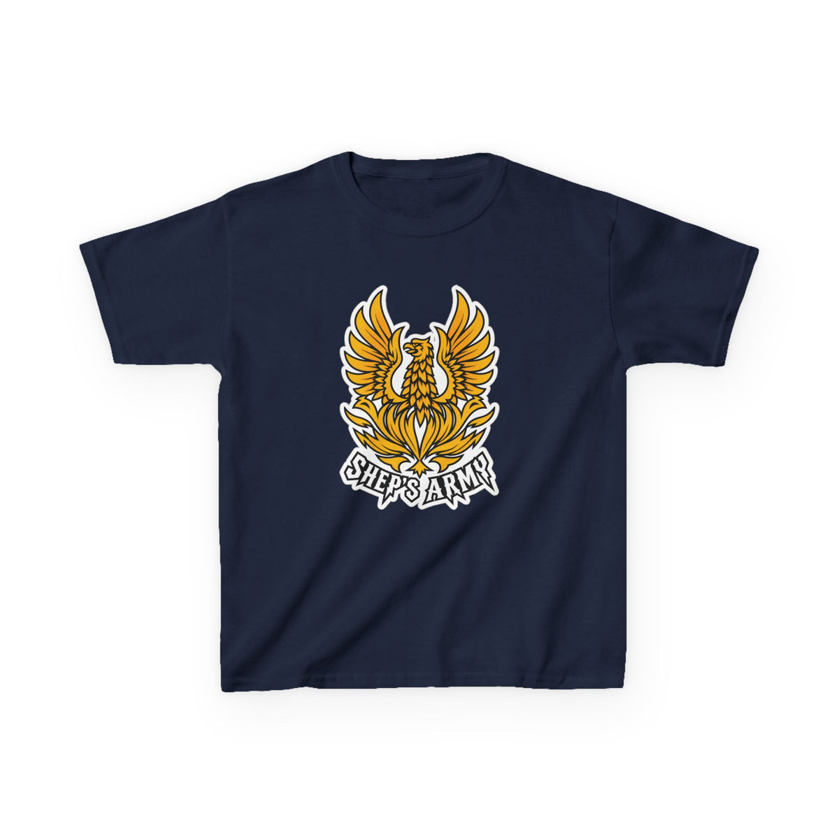 Golden Phoenix emblem Kids Tee | Shep's Army graphic