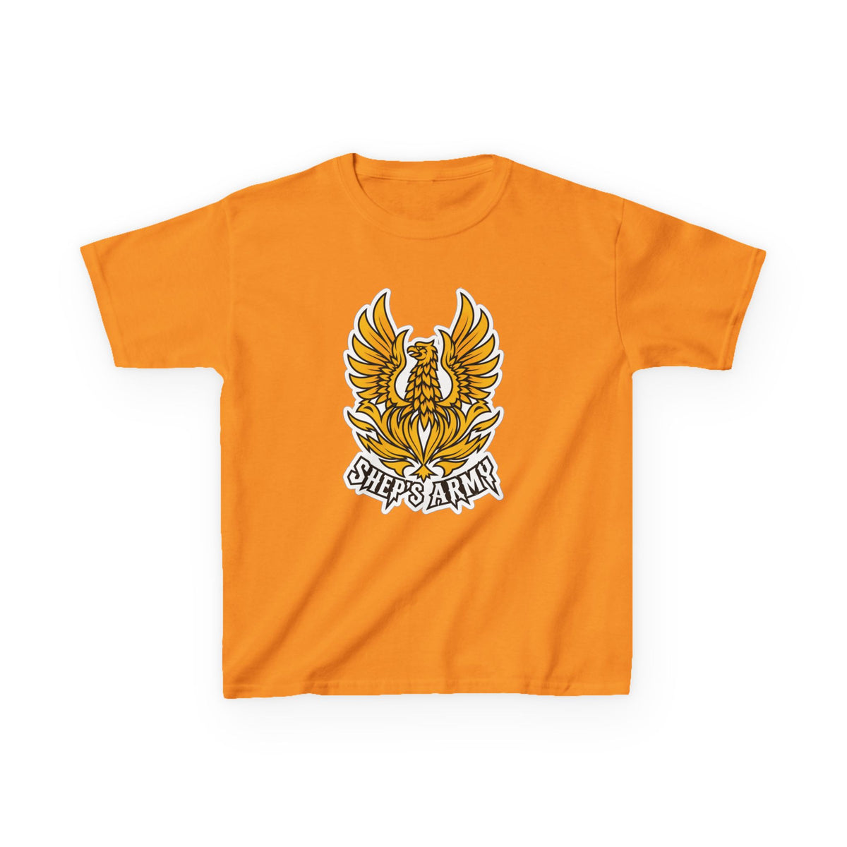 Golden Phoenix emblem Kids Tee | Shep's Army graphic