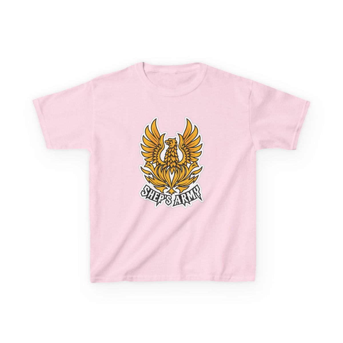 Golden Phoenix emblem Kids Tee | Shep's Army graphic