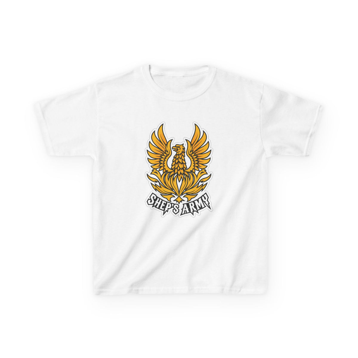 Golden Phoenix emblem Kids Tee | Shep's Army graphic