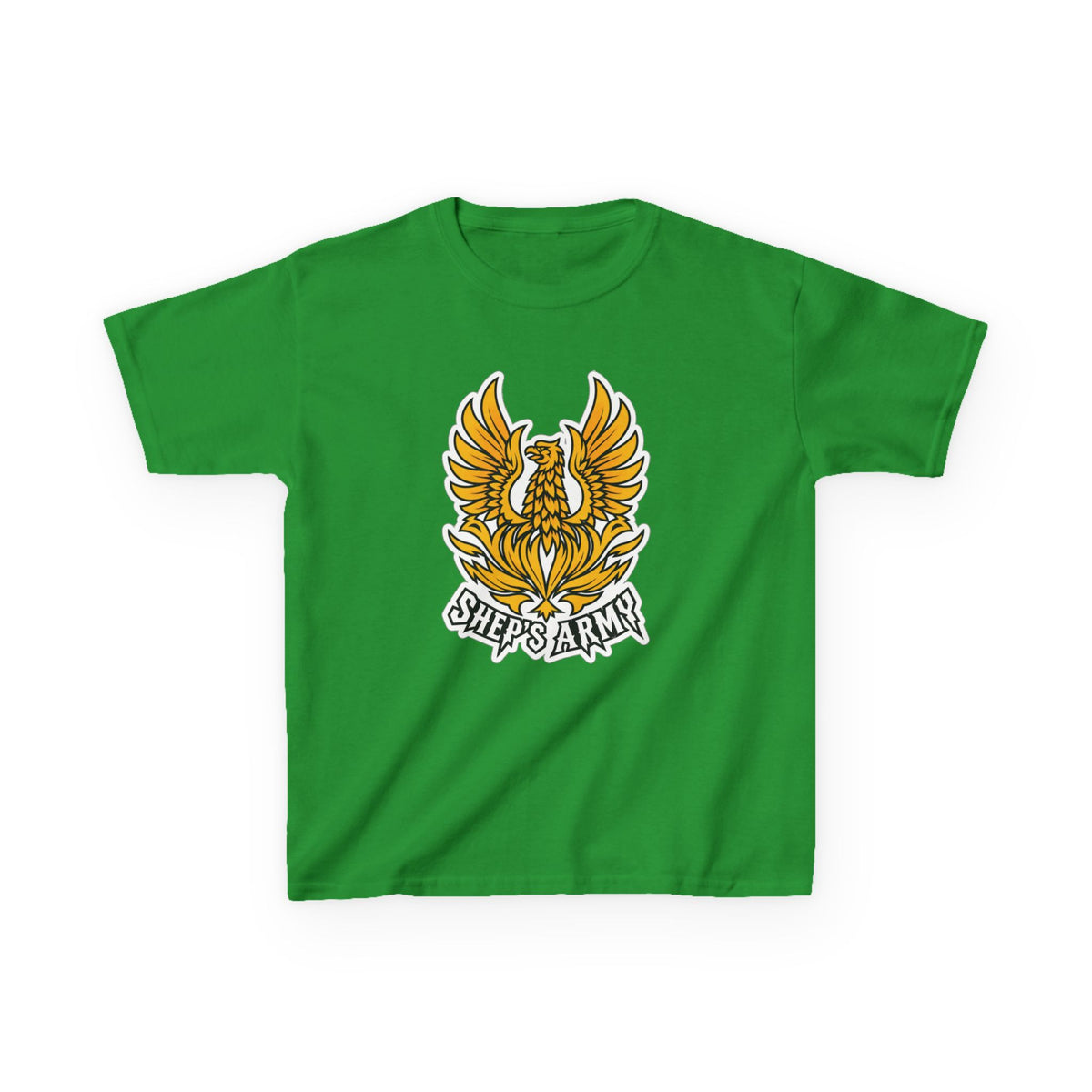 Golden Phoenix emblem Kids Tee | Shep's Army graphic