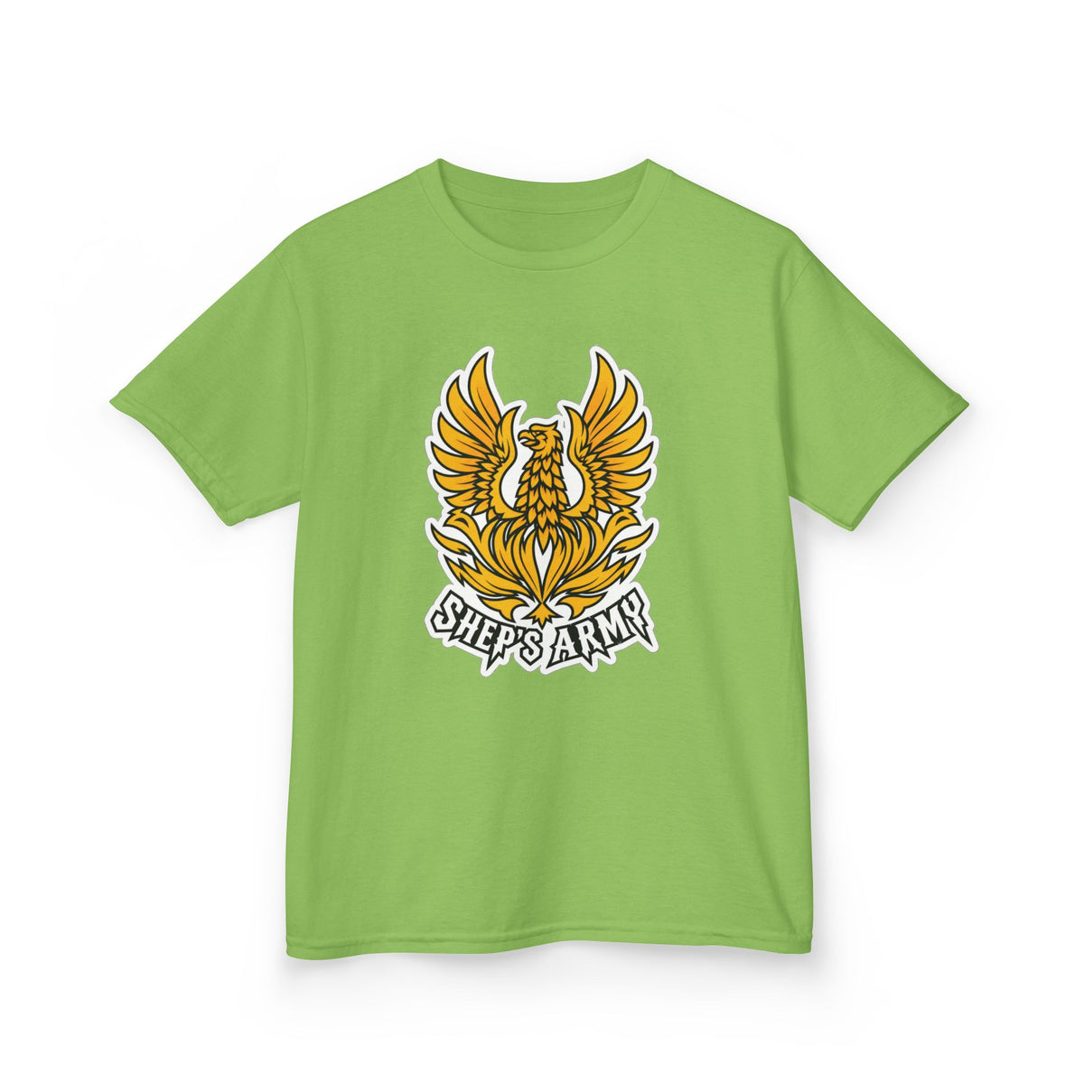 Golden Phoenix emblem Kids Tee | Shep's Army graphic