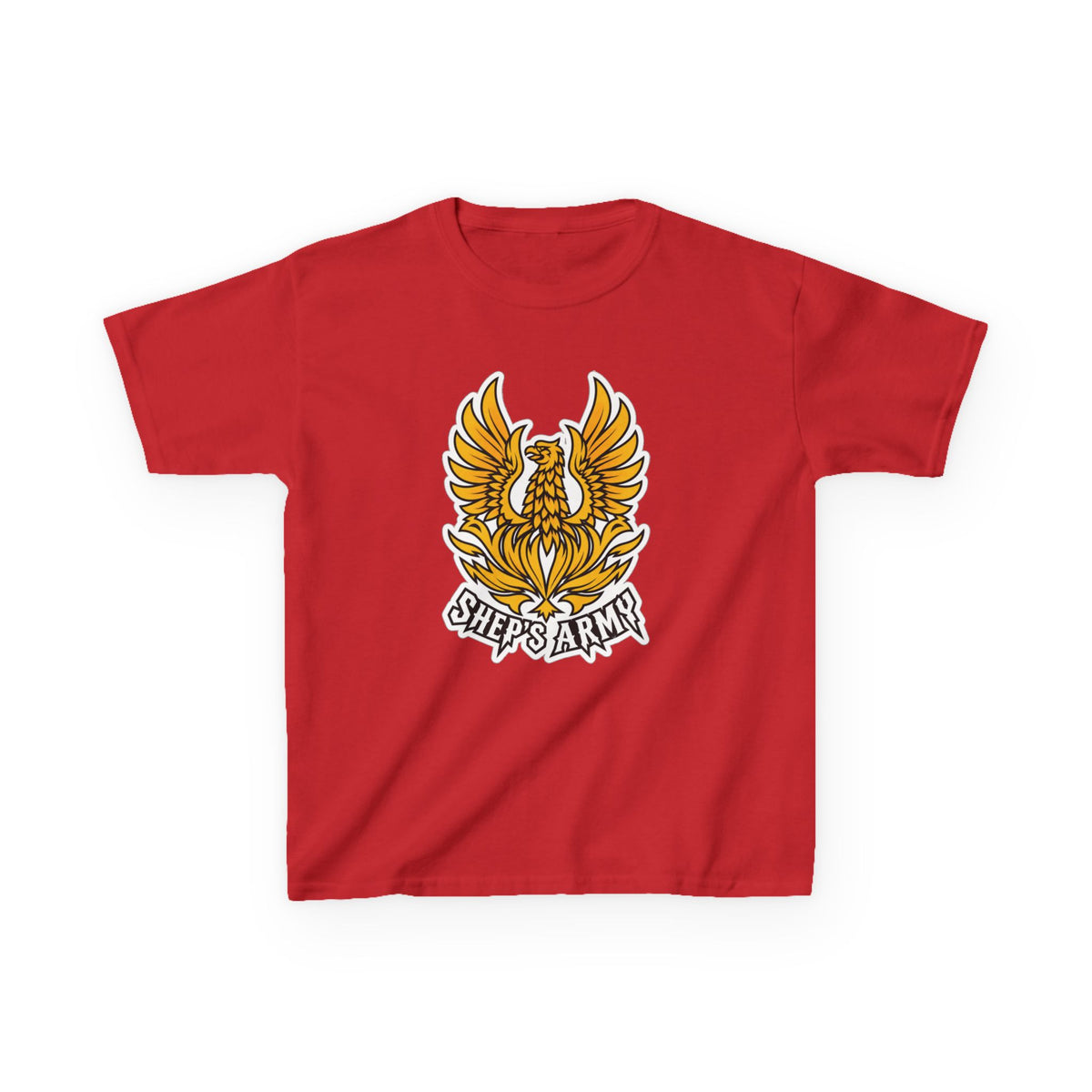Golden Phoenix emblem Kids Tee | Shep's Army graphic