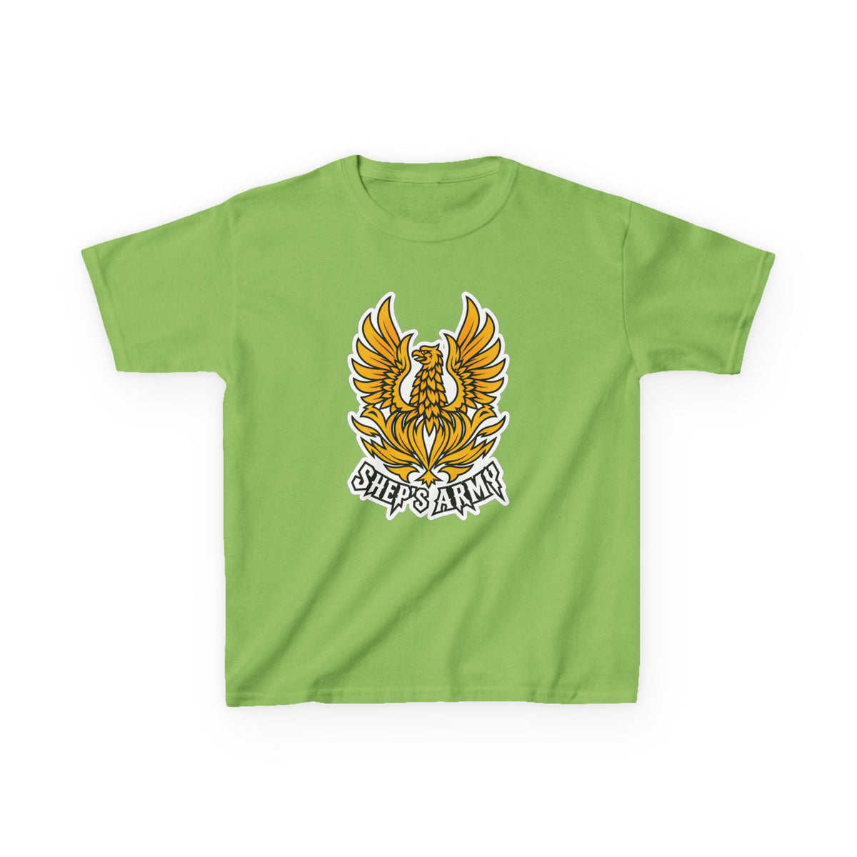 Golden Phoenix emblem Kids Tee | Shep's Army graphic