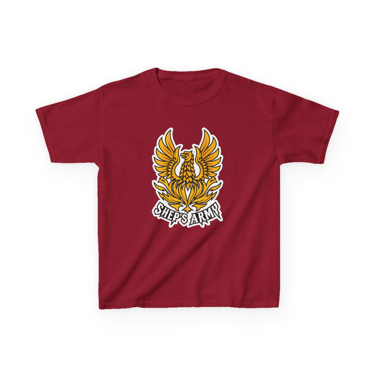 Golden Phoenix emblem Kids Tee | Shep's Army graphic