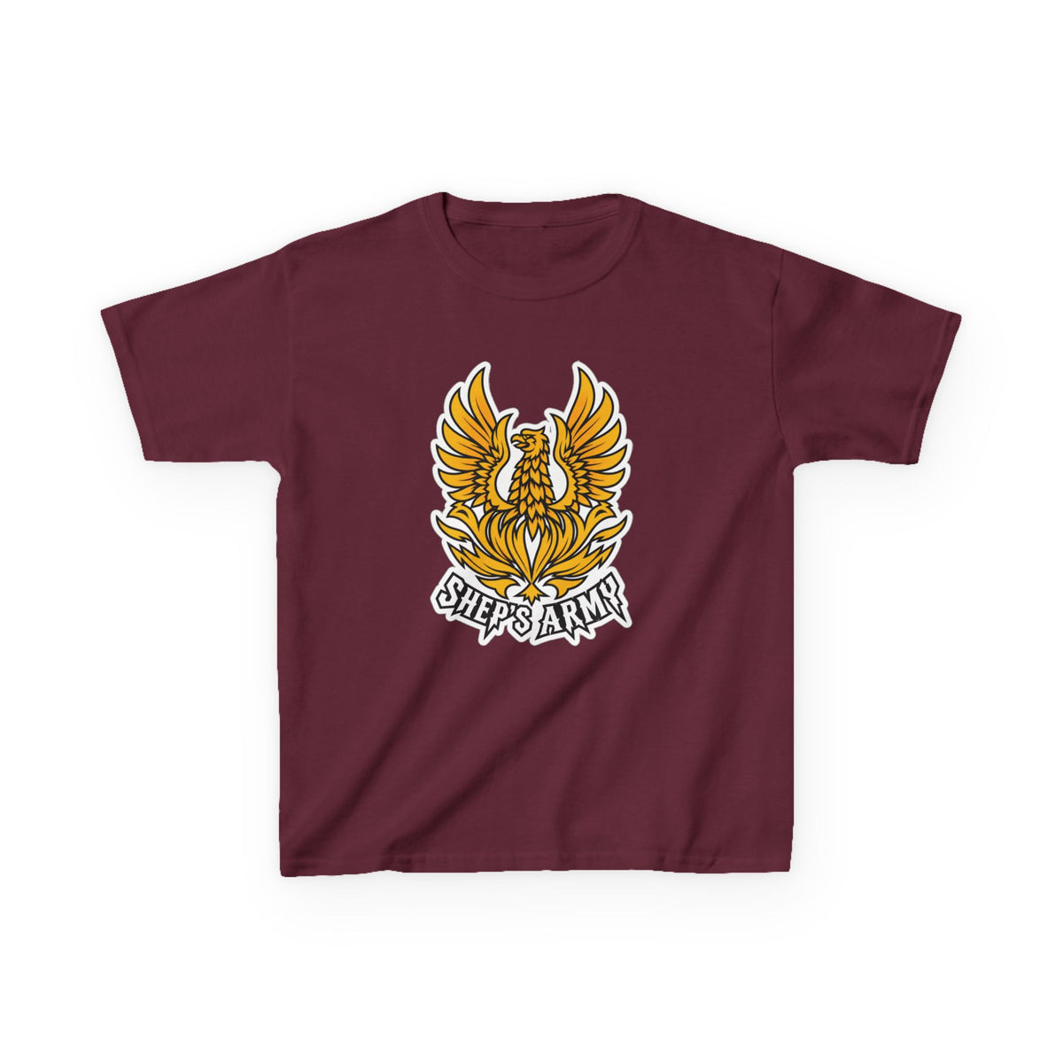 Golden Phoenix emblem Kids Tee | Shep's Army graphic