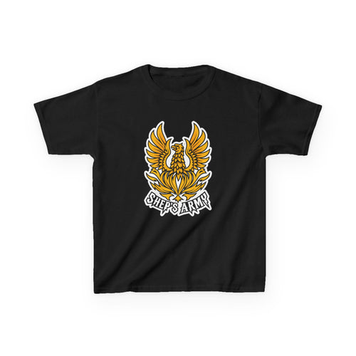 Golden Phoenix emblem Kids Tee | Shep's Army graphic