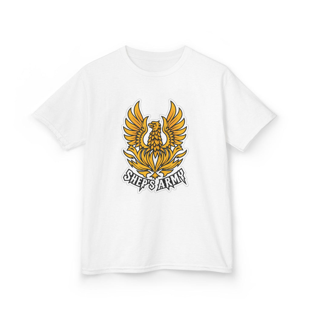 Golden Phoenix emblem Kids Tee | Shep's Army graphic