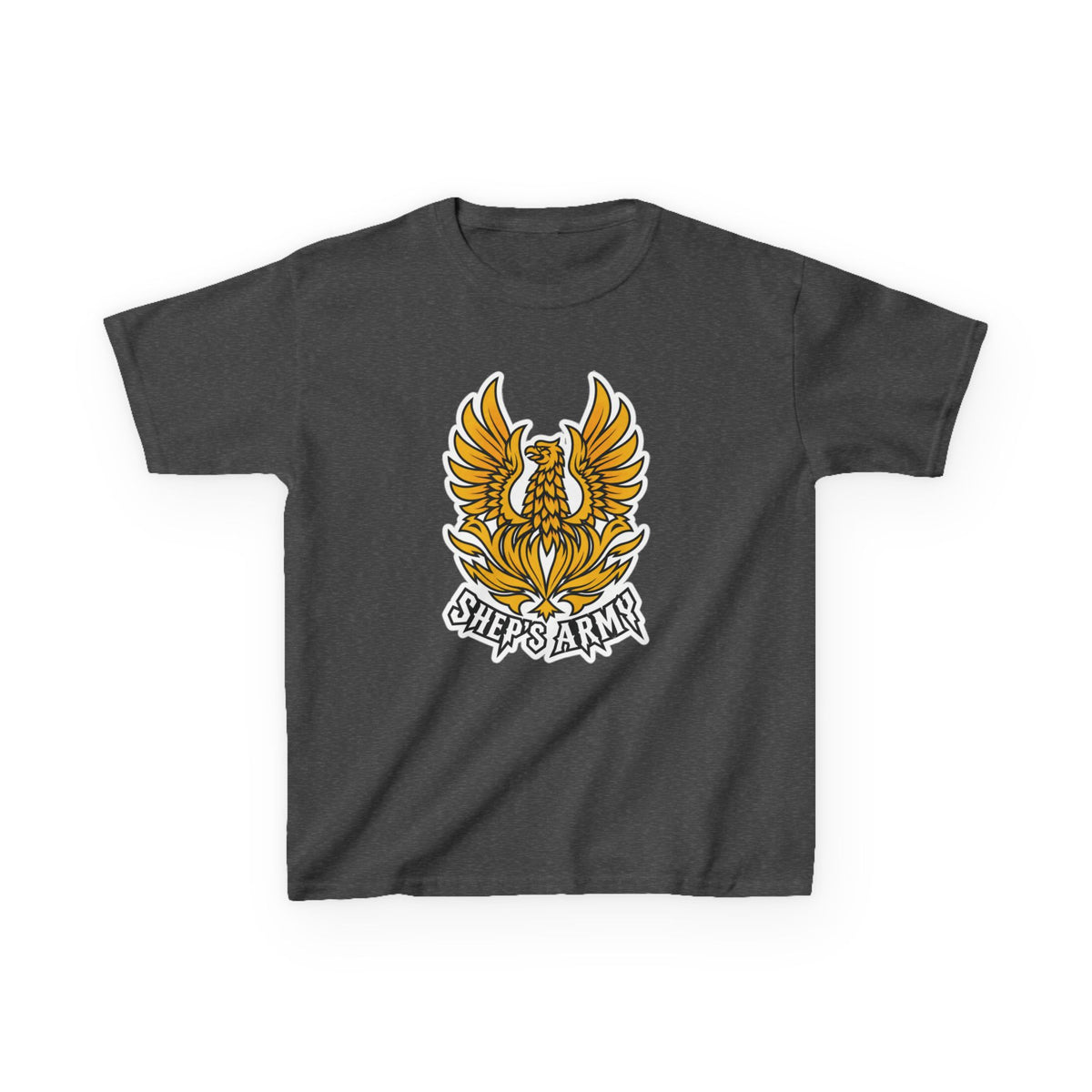 Golden Phoenix emblem Kids Tee | Shep's Army graphic